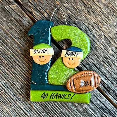 12th Man Family Seahawks Christmas Ornament