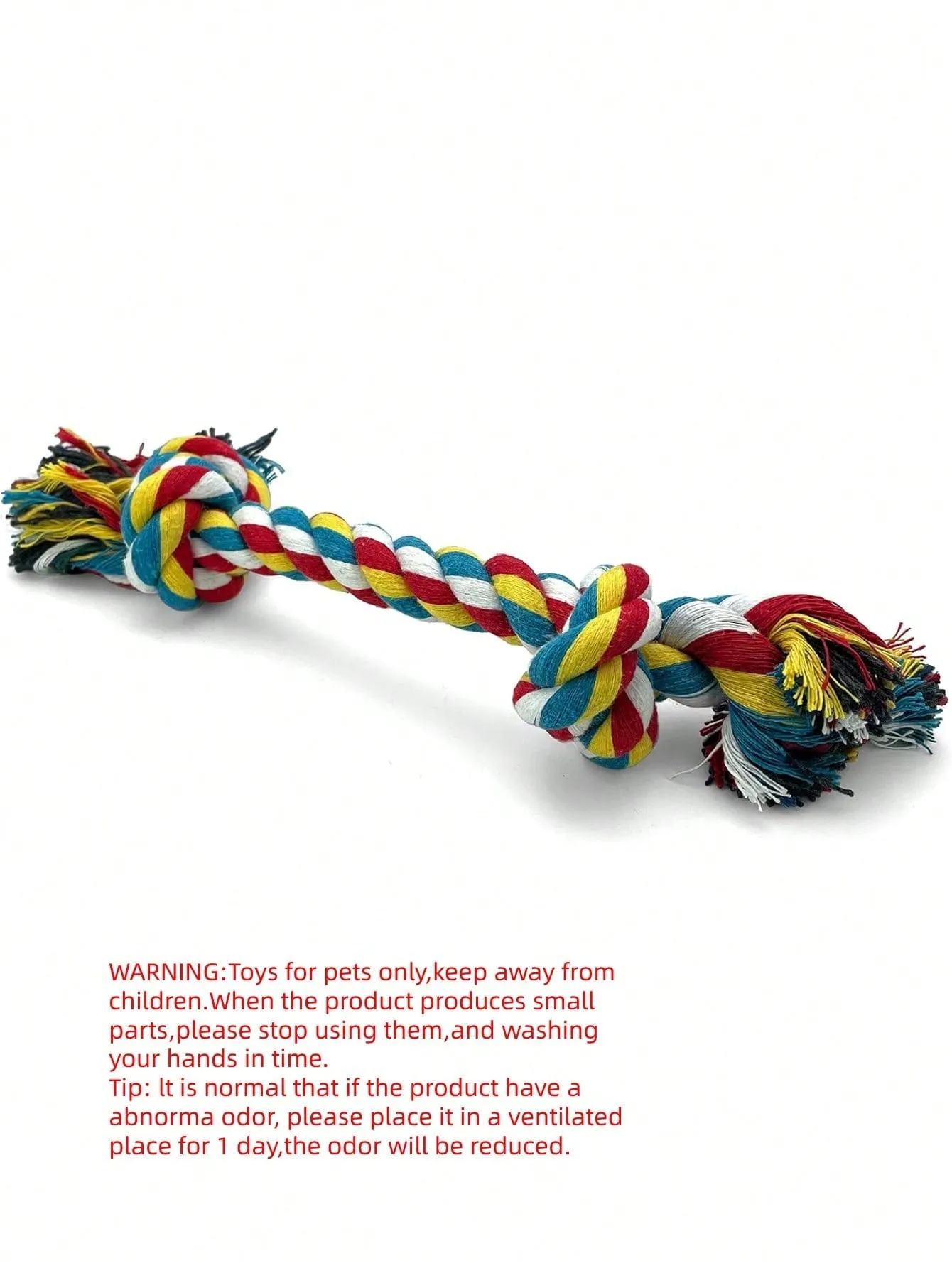 1pc Colorful Braided Double-Head Rope Chew Tug Toy For Interactive Pulling Game For Small Dogs And Puppies, Random Color