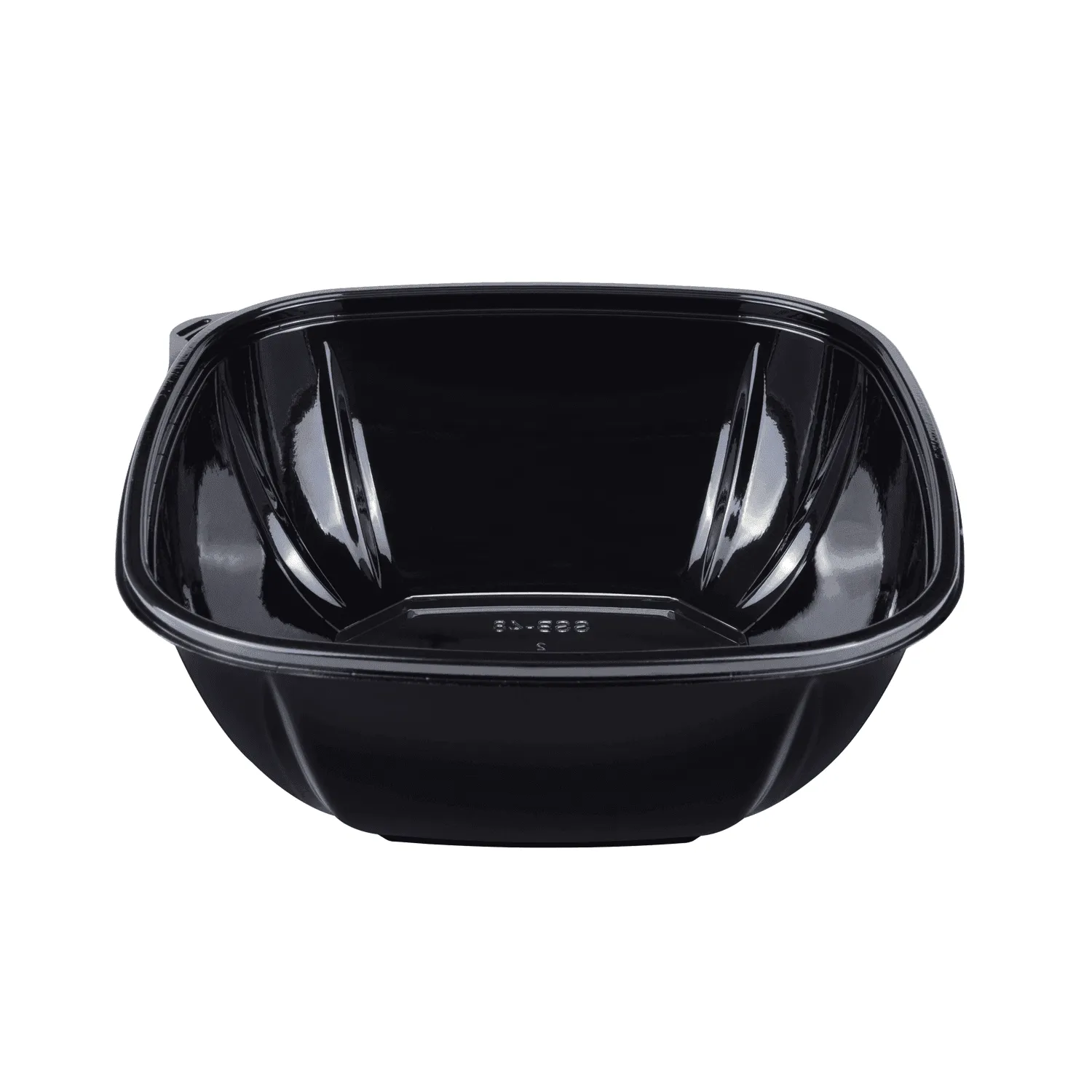 [300 ct] 48 oz Square Disposable Salad Bowl Lids | PET | Black