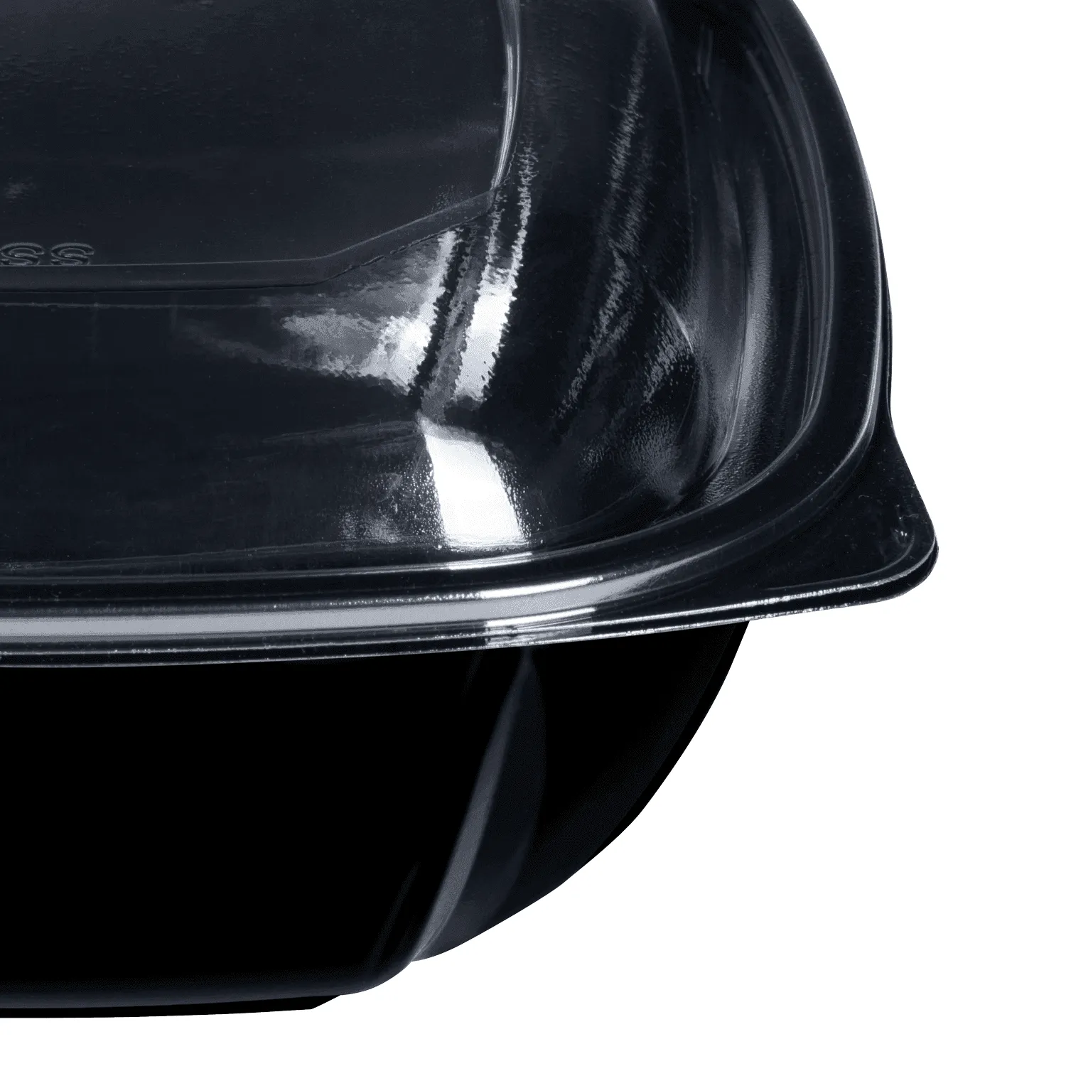 [300 ct] 48 oz Square Disposable Salad Bowl Lids | PET | Black