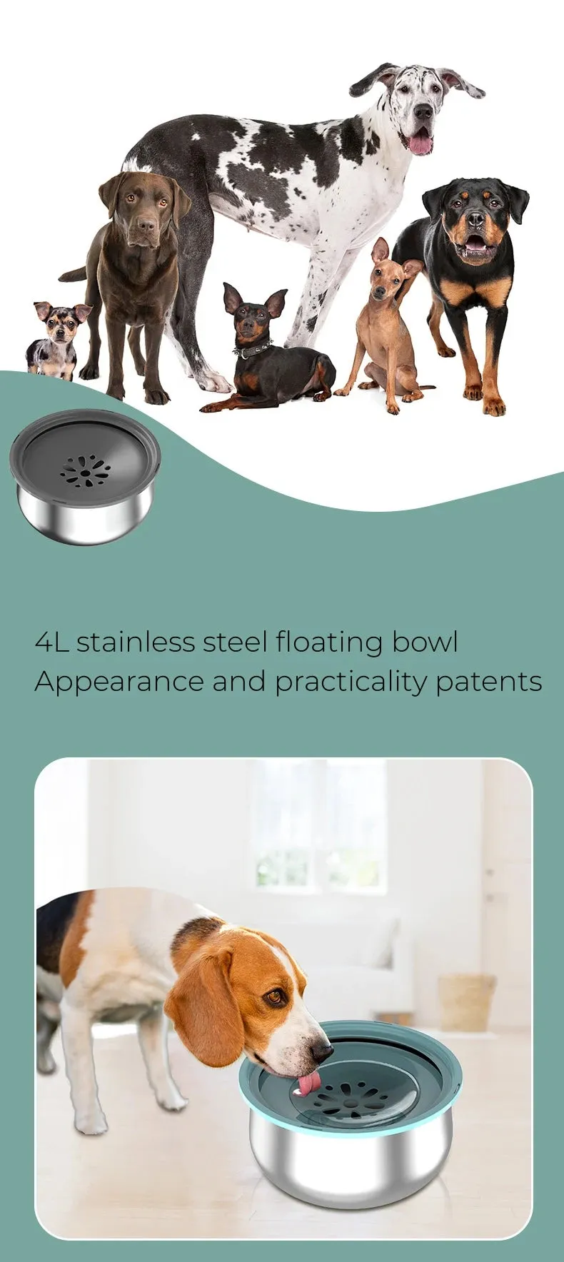 4L Dog Water Bowls Floating Drinking Bowls.**pet supplies**
