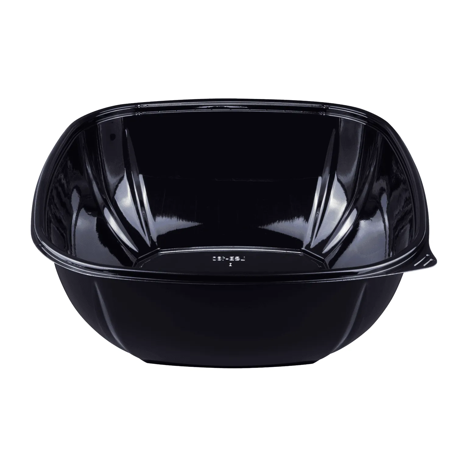 [50 ct] 160 oz Square Disposable Salad Bowls | PET | Black