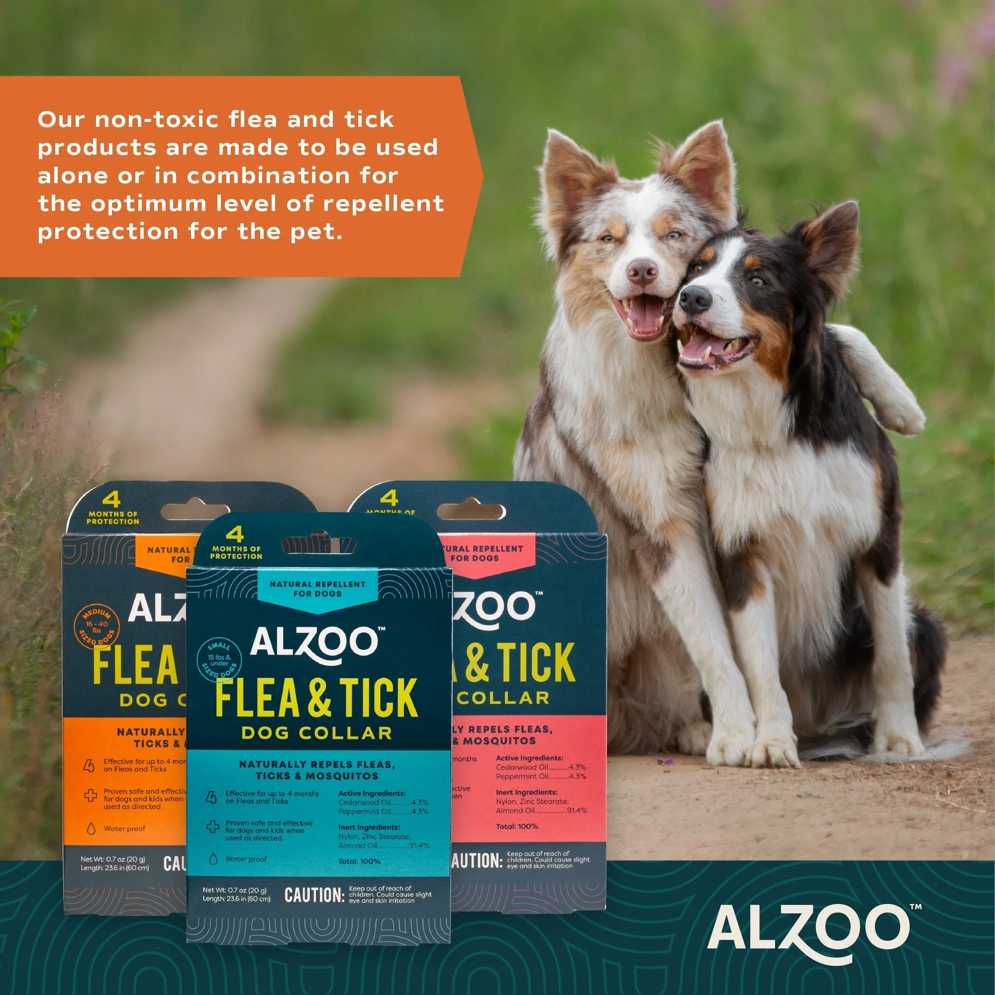 Alzoo Natural Repellent Flea and Tick Collar for Large Dogs