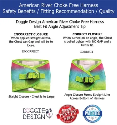 American River Choke-Free Dog Harness - Black & White Polka Dot