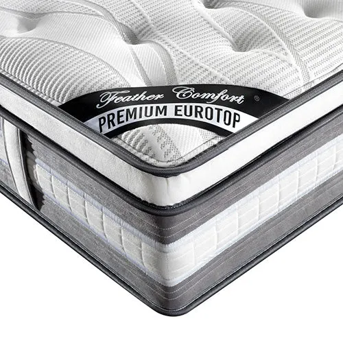 Caleb 34cm Mattress Euro Top Pocket Spring Coil with Knitted Fabric Medium Firm Thick - King Single