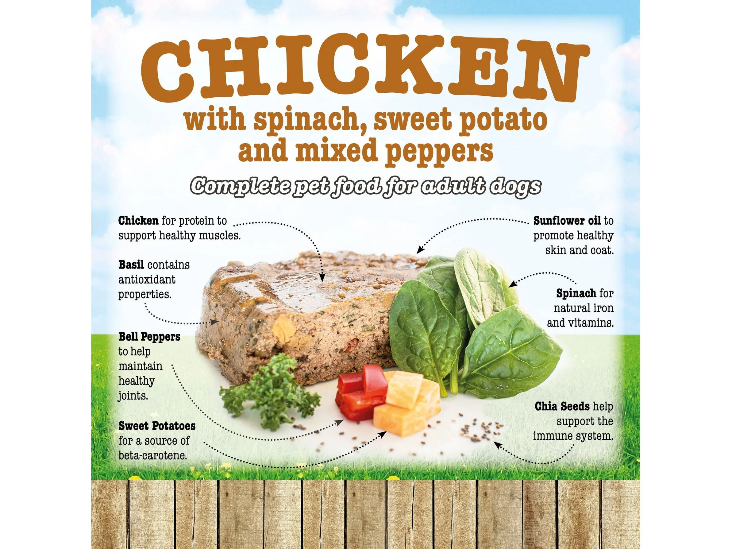 Chicken with Spinach,Sweet Potato and Peppers 7x390g /Little BigPaw