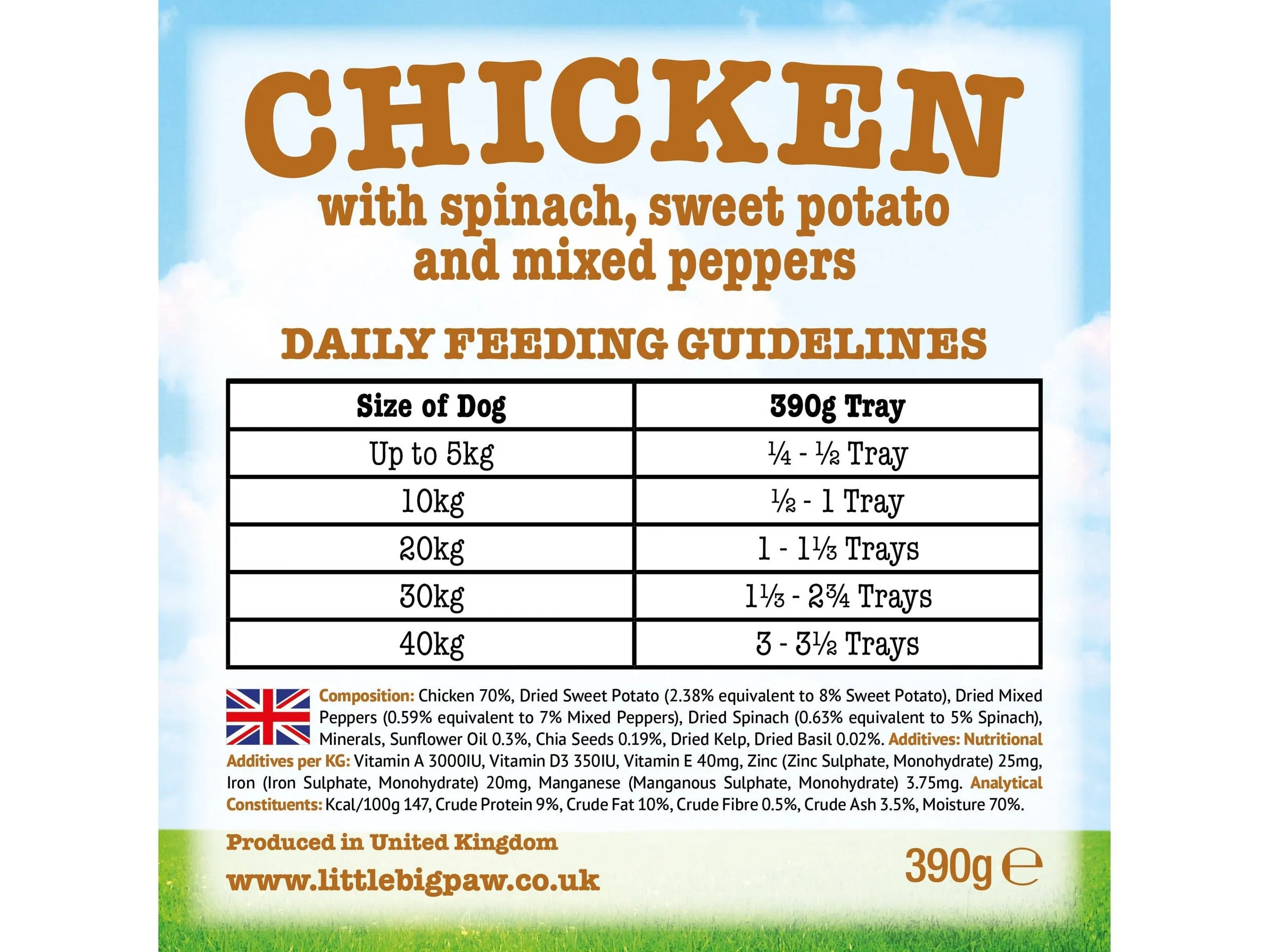 Chicken with Spinach,Sweet Potato and Peppers 7x390g /Little BigPaw