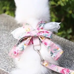 DIVA Pet -  Fun Print Bow Harness And Leash Set