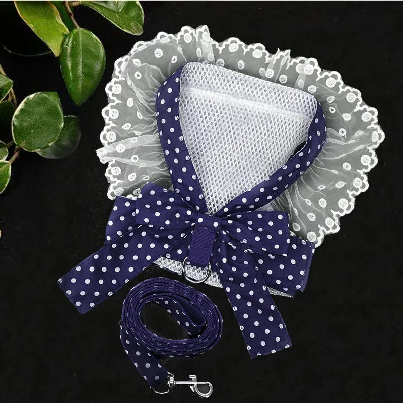 DIVA Pet -  Fun Print Bow Harness And Leash Set