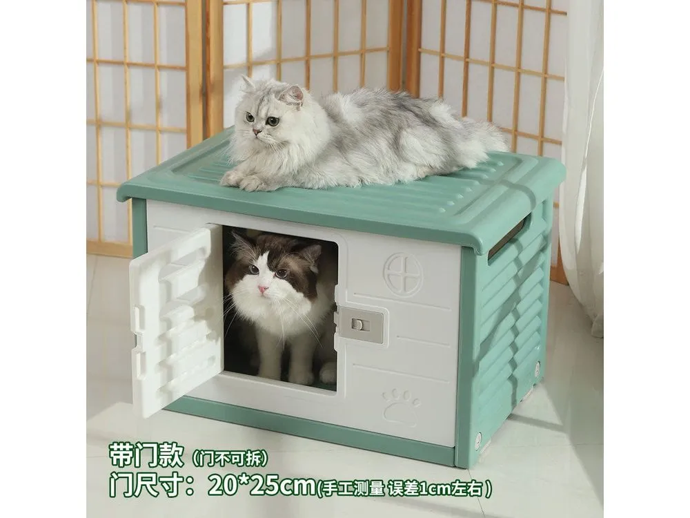 HOOPET Universal Multifunctional Pet Nest Large (Morandi Green with Door) As Photo 86.5X19.5X66.5cm