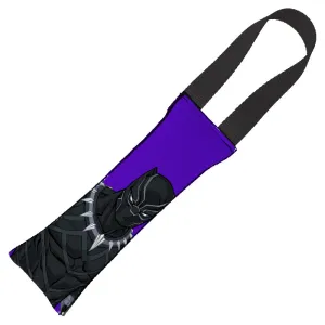 MARVEL AVENGERS 

Dog Toy Squeaky Tug Toy - Black Panther Standing Pose   Black Panther Icon Purple/Black   BLACK Handle Webbing
