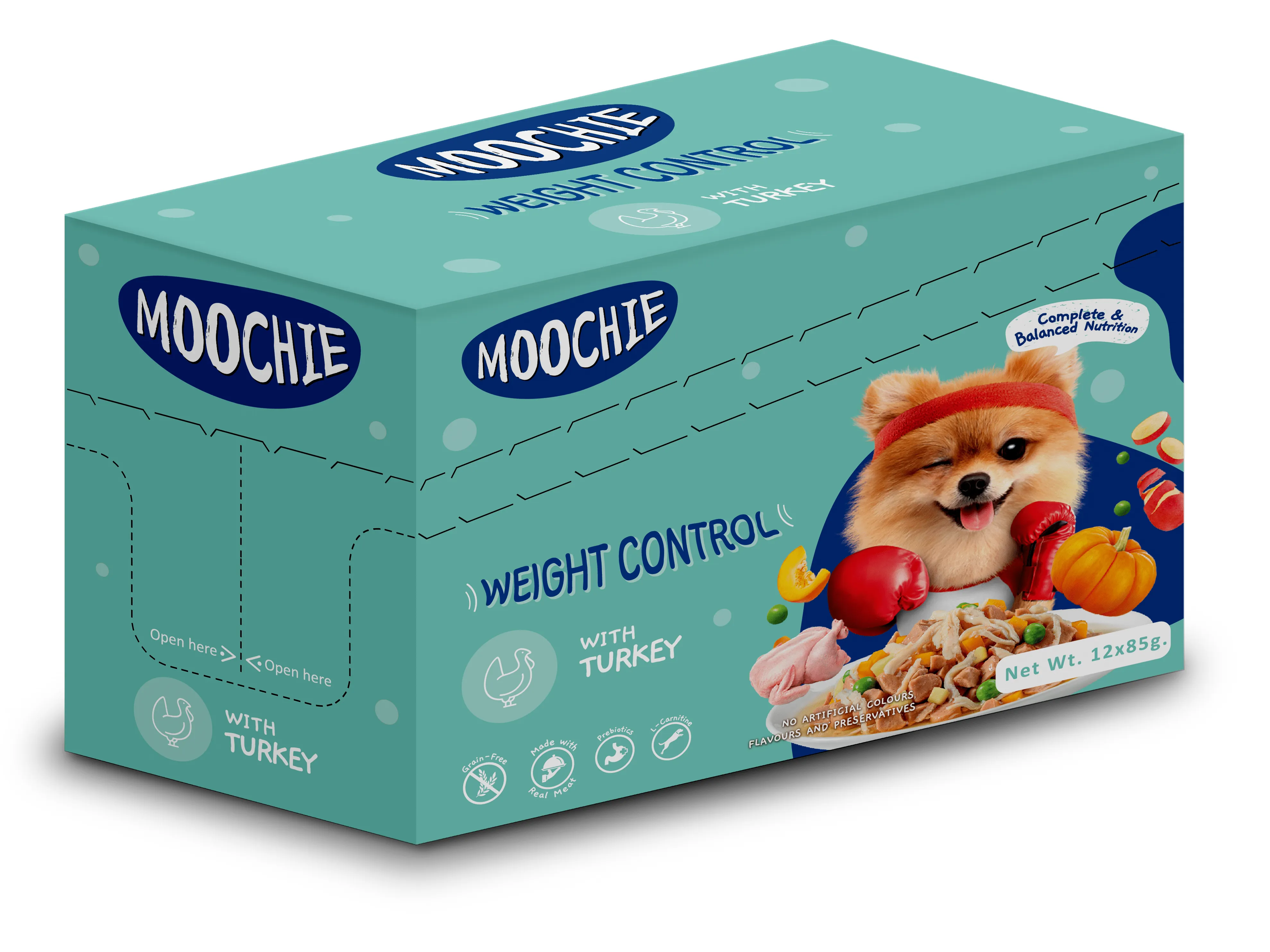 Moochie CASSEROLE WITH TURKEY (WEIGHT CONTROL) 12x85g Pouchs
