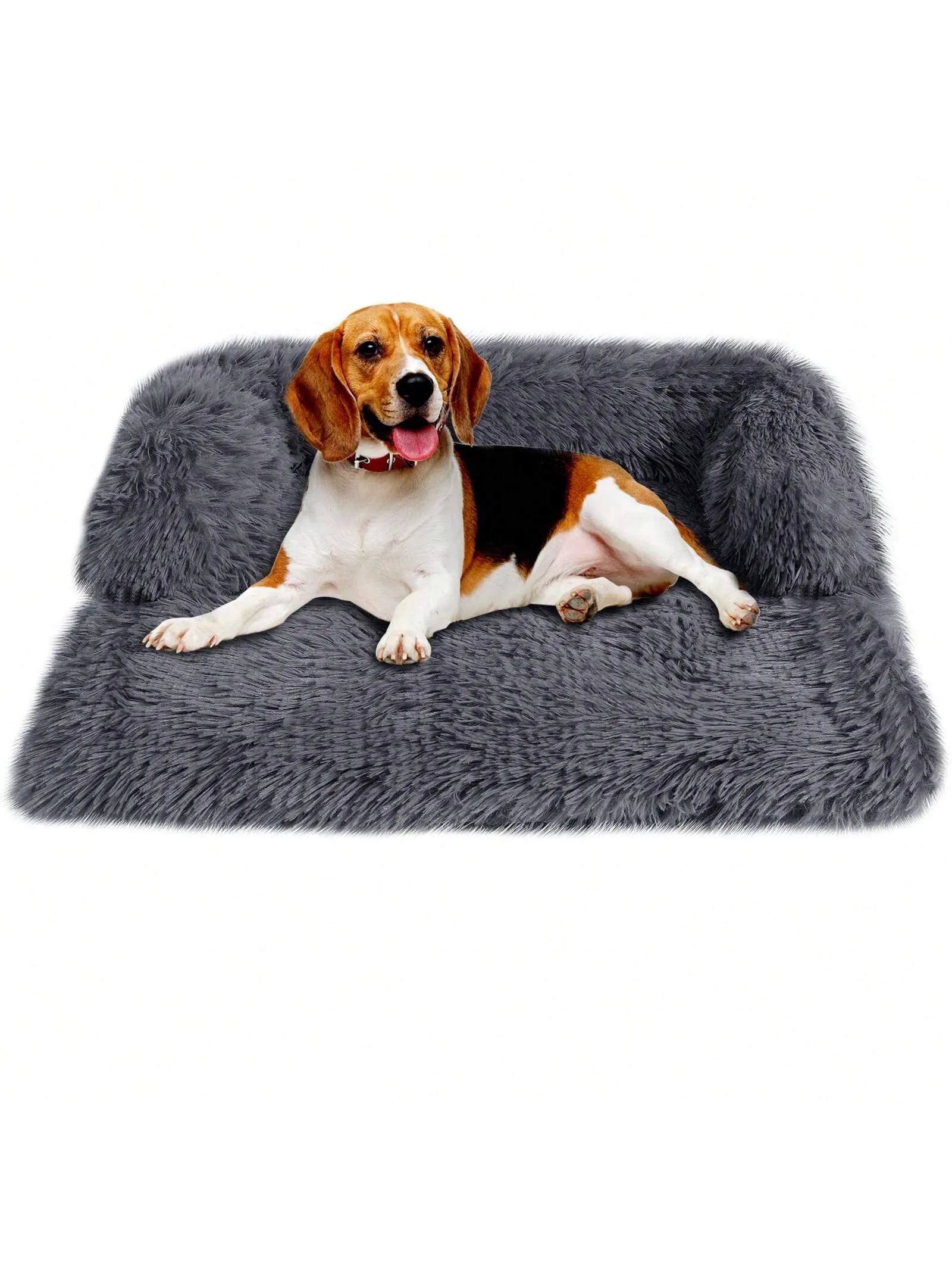 Pet Dog House Bed With Fluffy Plush Sofa Sleeping Mat