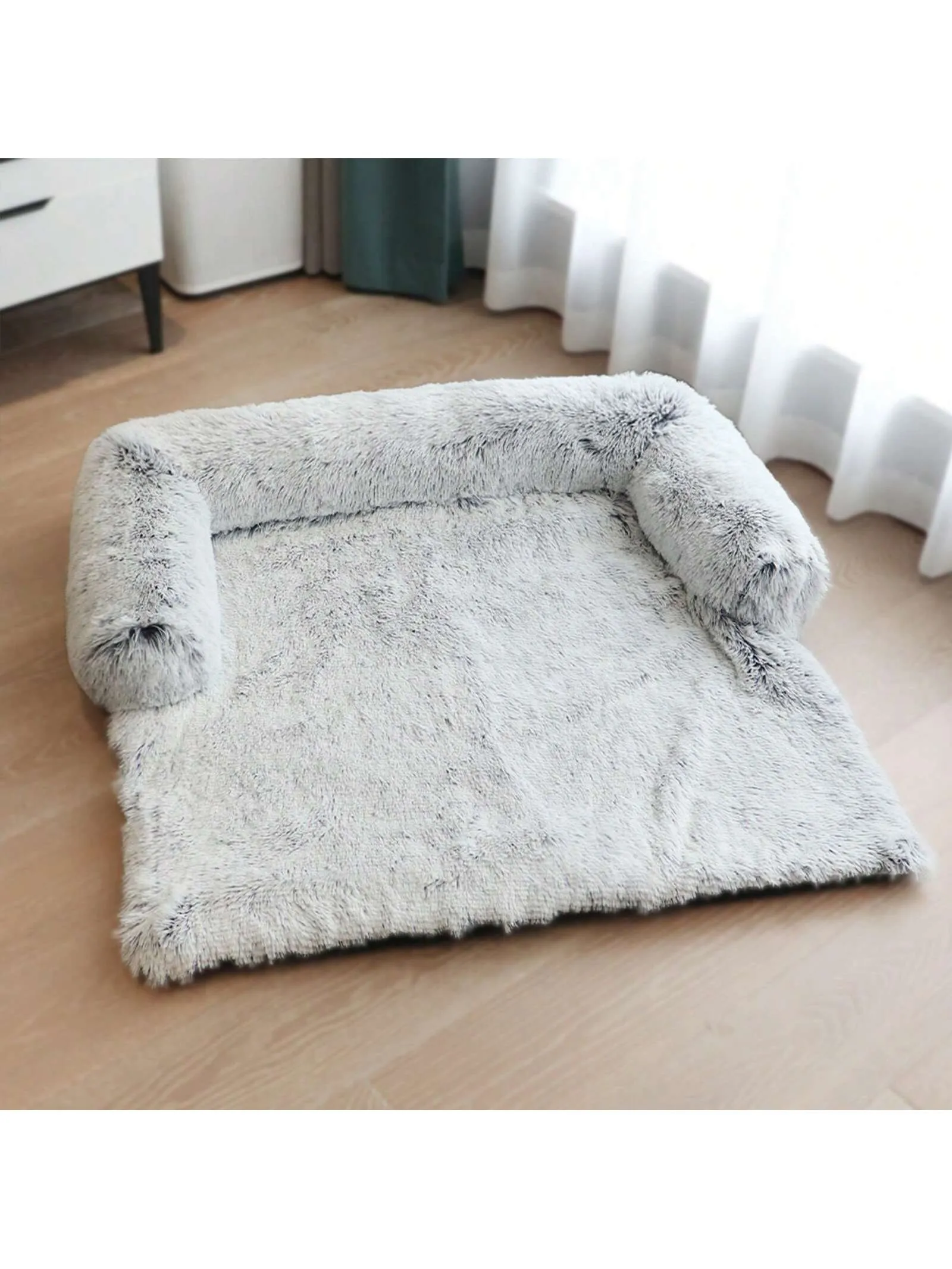 Pet Dog House Bed With Fluffy Plush Sofa Sleeping Mat