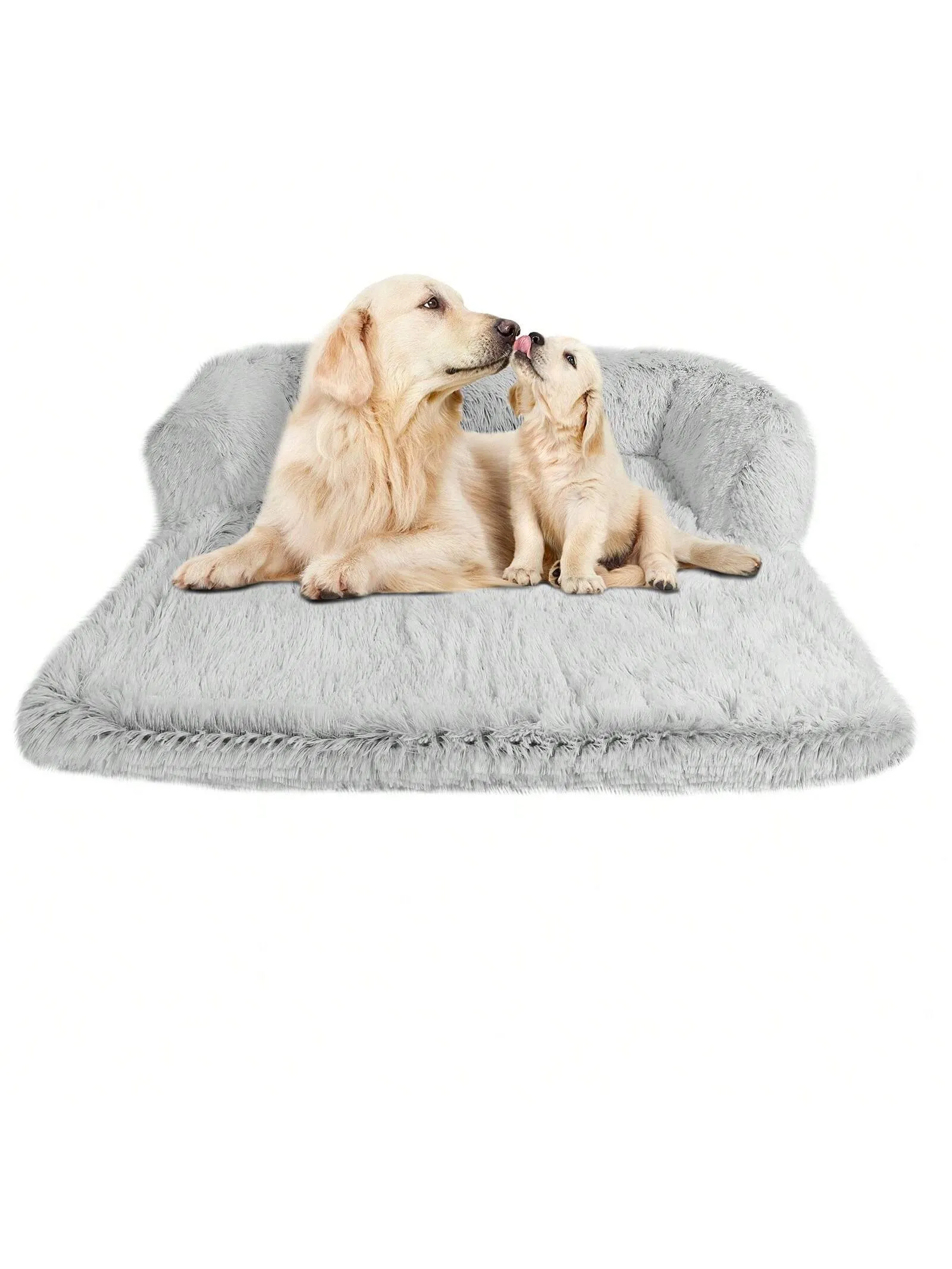 Pet Dog House Bed With Fluffy Plush Sofa Sleeping Mat