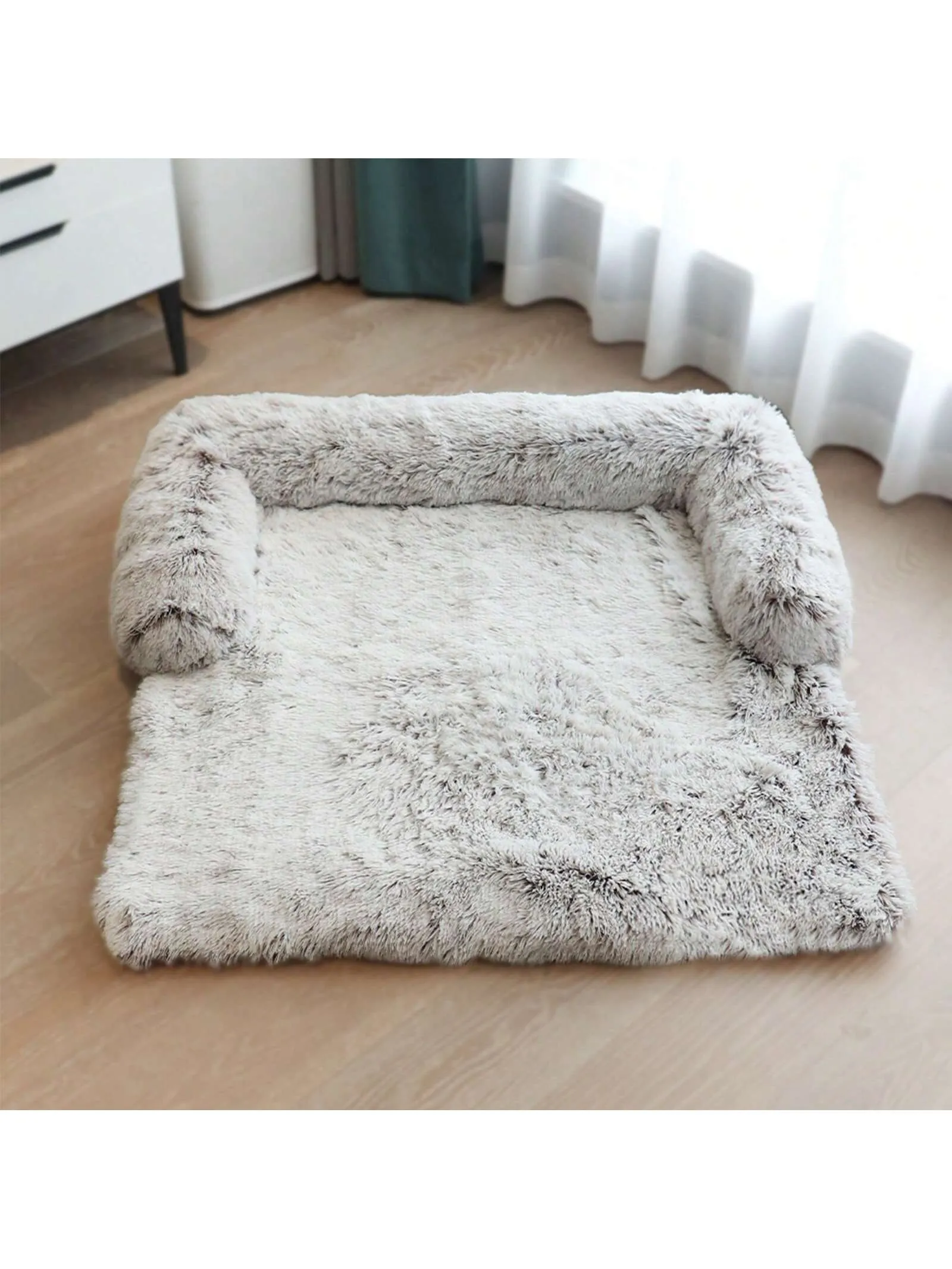 Pet Dog House Bed With Fluffy Plush Sofa Sleeping Mat