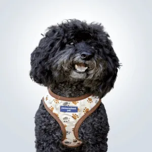 PET HARNESS Paw Print - Embroidered