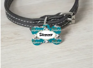 Pet ID Tag Miami Dolphins NFL Personalized Custom Double Sided Pet Tag w/name Petcollarshandmade