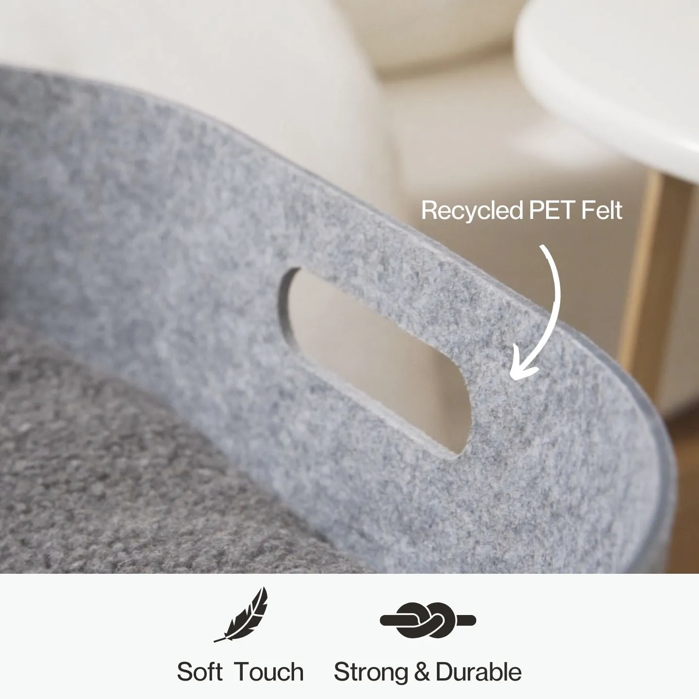PetNest Felt Pet Bed - Grey