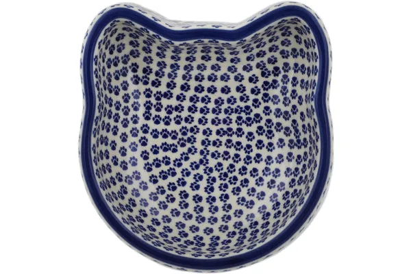 Polish Pottery 7" Pet Bowl Meow