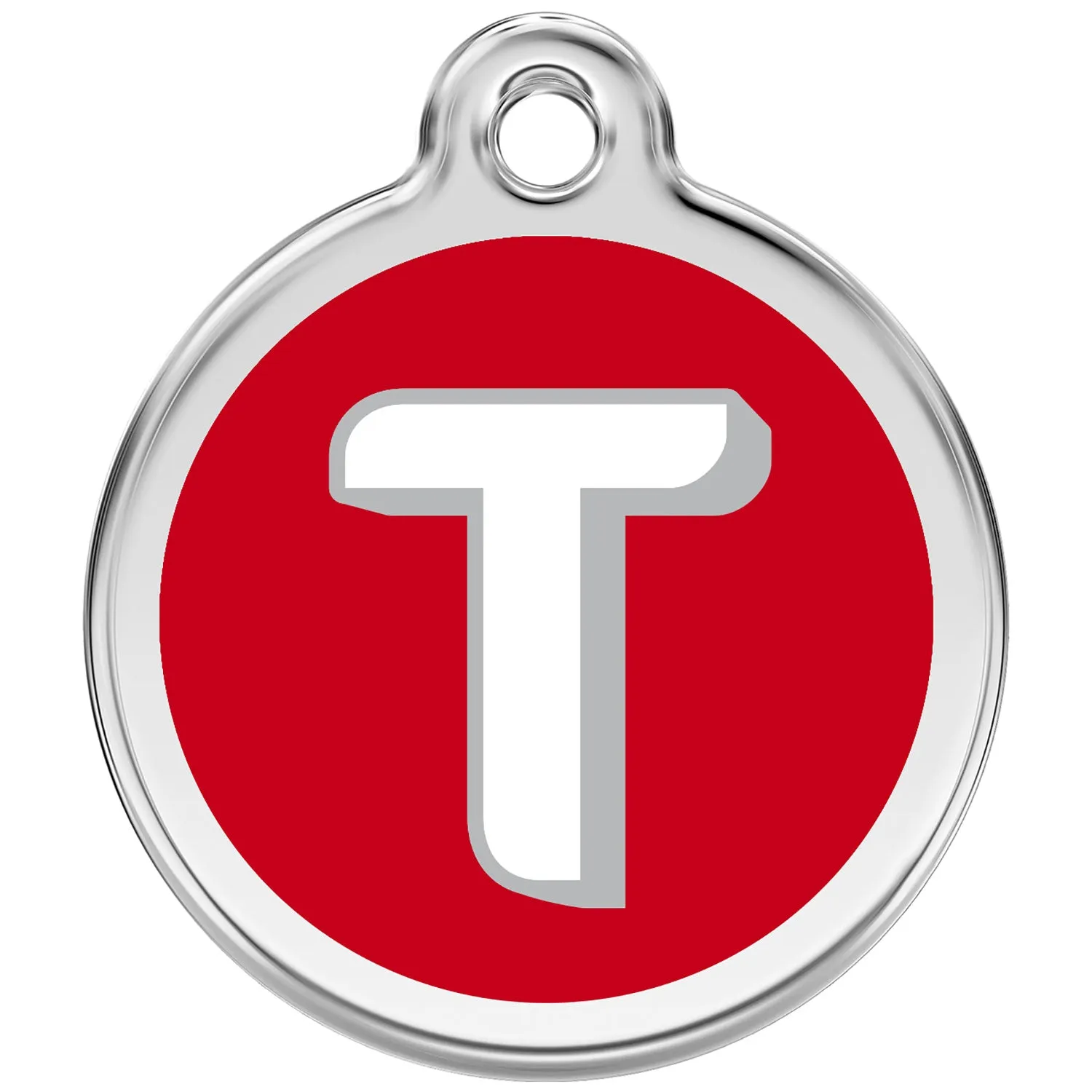 Red Dingo Alphabet Tag Letter T Pet ID