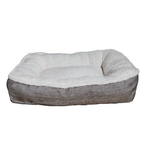 Rosewood Plush Tweed Teddy Bear Dog Bed - Medium 62cm