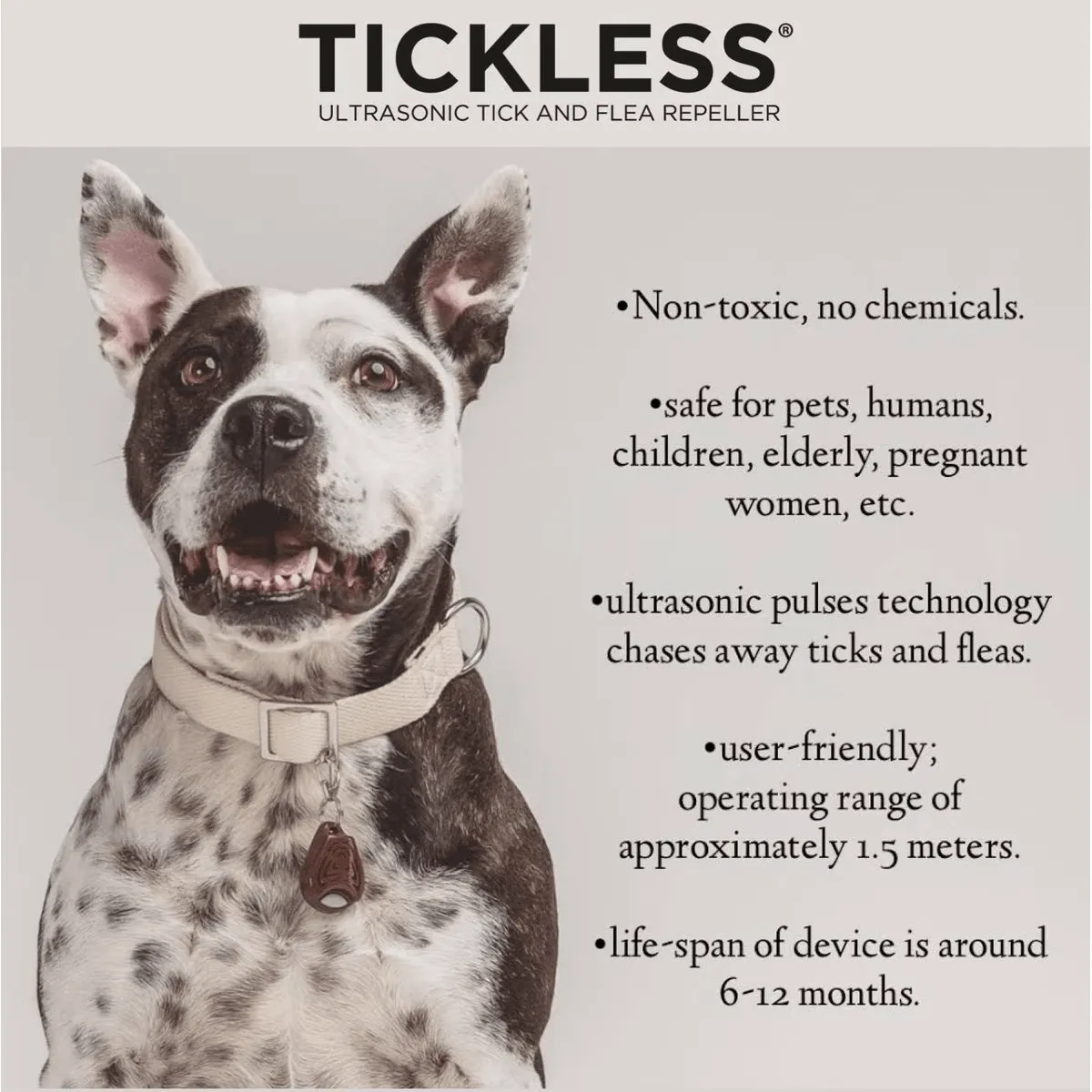 Tickless Classic Pet Natural Ultrasonic Tick & Flea Repeller Cat & Dog Collar