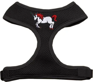 Unicorn Embroidered Soft Mesh Harness Black Medium
